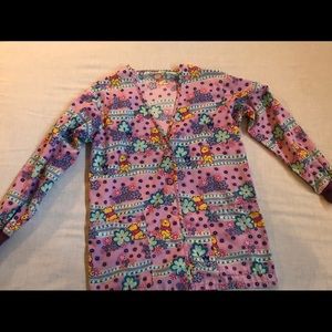 Long sleeve scrub button up